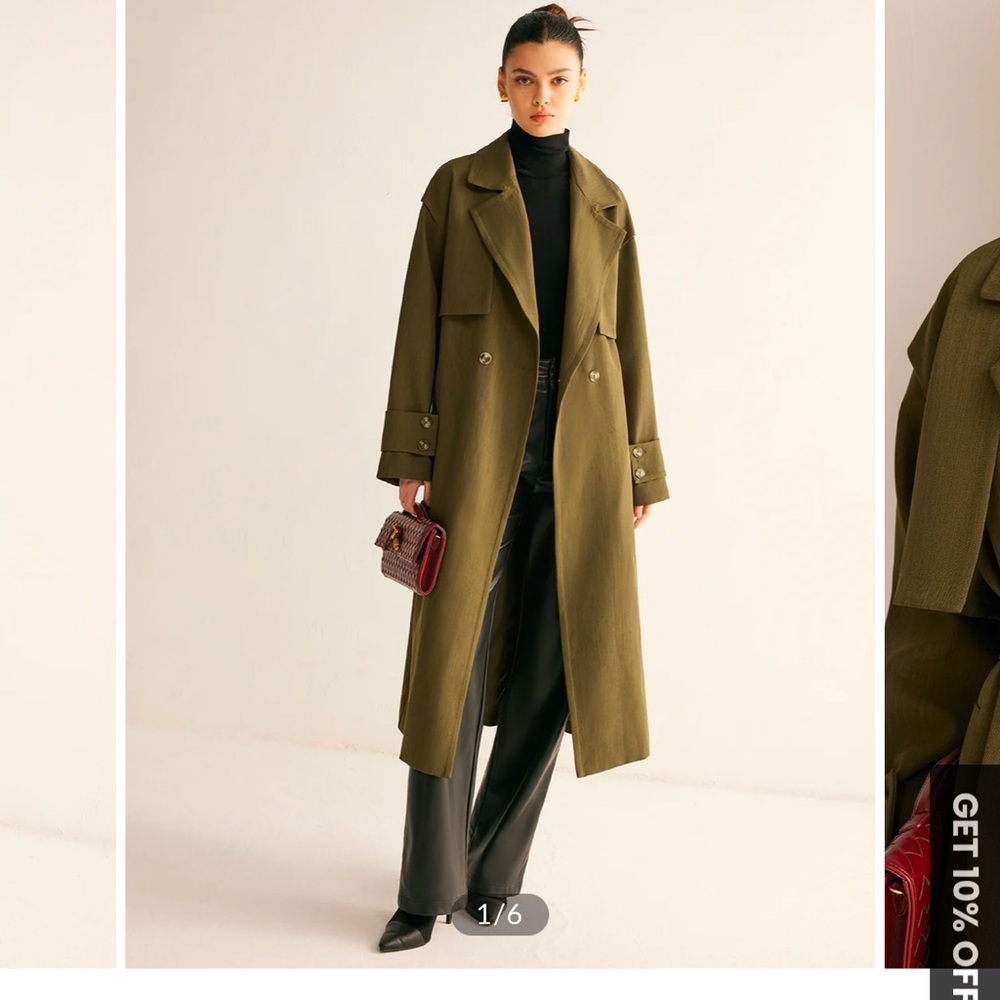Topshop olive belted trench